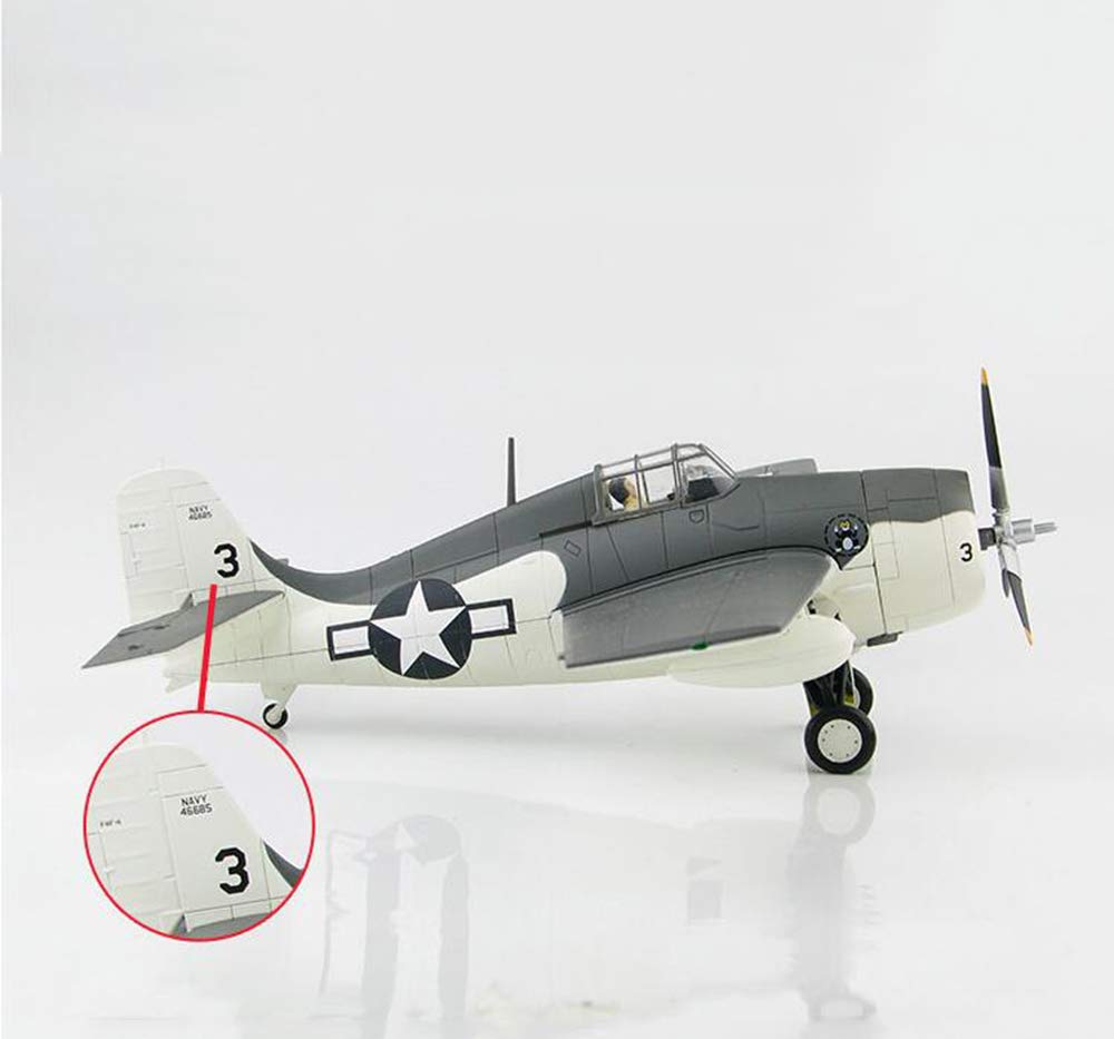 CMO Military Fighter Alloy Die Cast Model, 1/48 Scale Grumman F4F-4 Wildcat Fighter USAF Model, Adult Toys and Decorations, 7.1Inch X 9.4Inch
