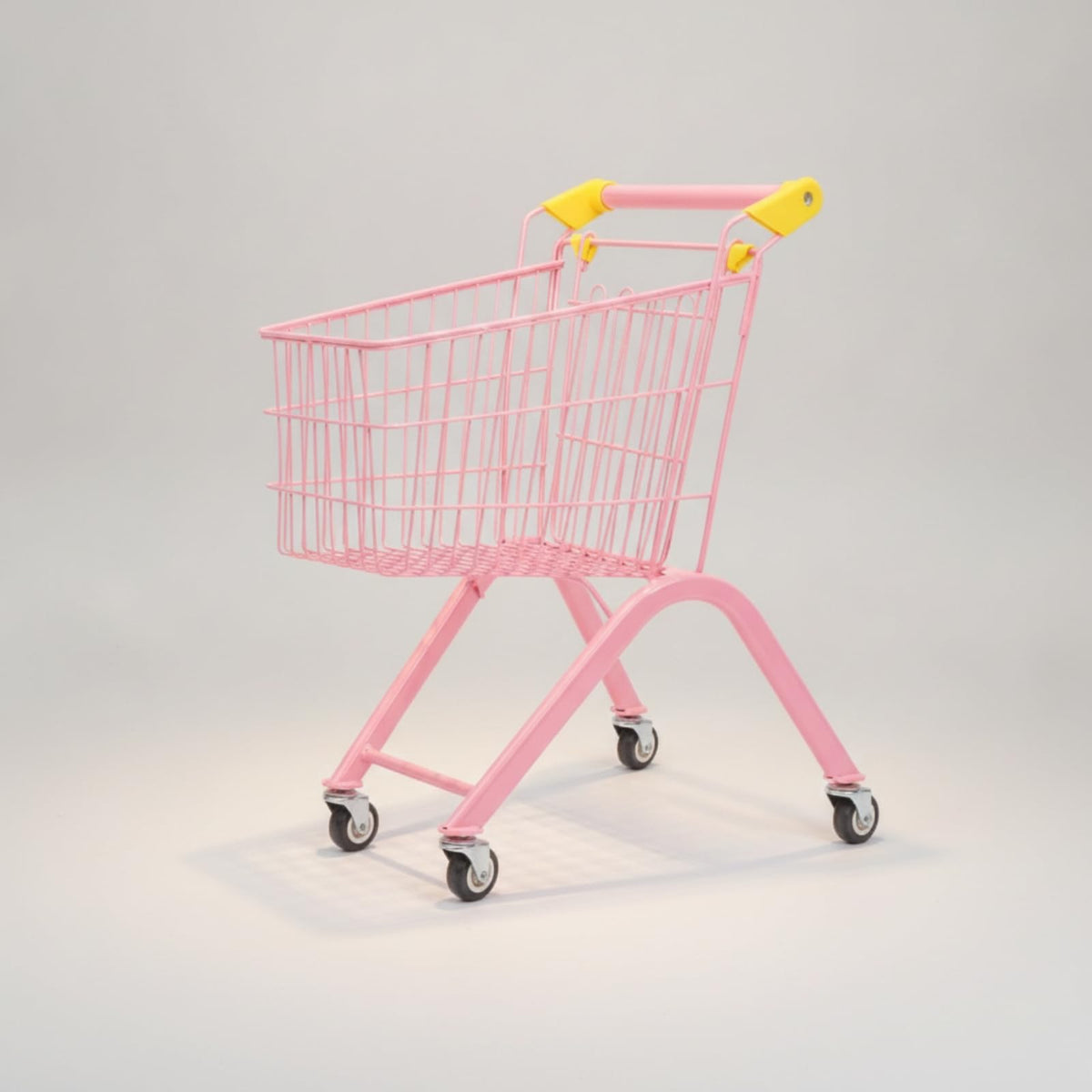 Childrens Metal Shopping Cart Toy with Spacious Wire Basket and Maneuverable Wheels for Interactive Role Play Games Suitable for Preschool Boys Girls Age, Blue, 65CM Foldable