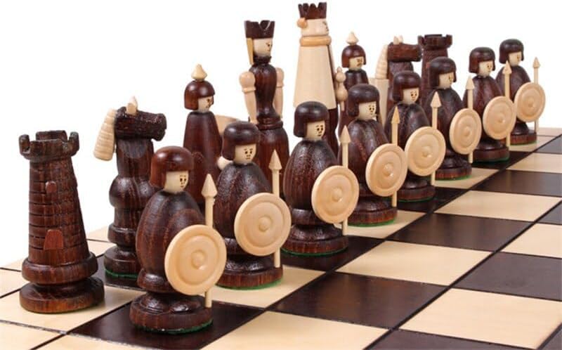 GAENZA New Luxury Professional Chess, Chess Set with Solid Wood Chess Pieces and Storage Slots, Board Games for Kids and Adults Toys