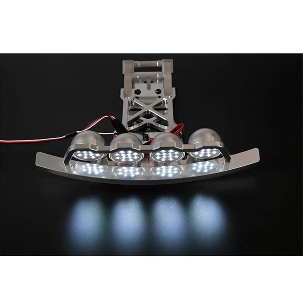 Alloy CNC Protection Crash Front Bumper Kit with LED Light Fit for 1/5 HPI ROFUN BAHA ROVAN KM Baja 5T Rc Car Toys Games Parts