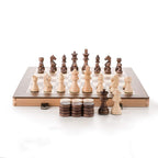 Children's Wooden Chess Adult Portable Travel Chess Set Puzzle Interactive Toy Friends Holiday Best Gifts Chess Set