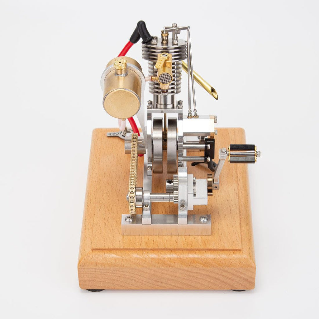 Full Metal Engine Model Kit that Works, Mini Hoglet Single-Cylinder Four-Stroke Gasoline Engine Model for Motorcycles, Science Experiment Model, Kids Adult Toys