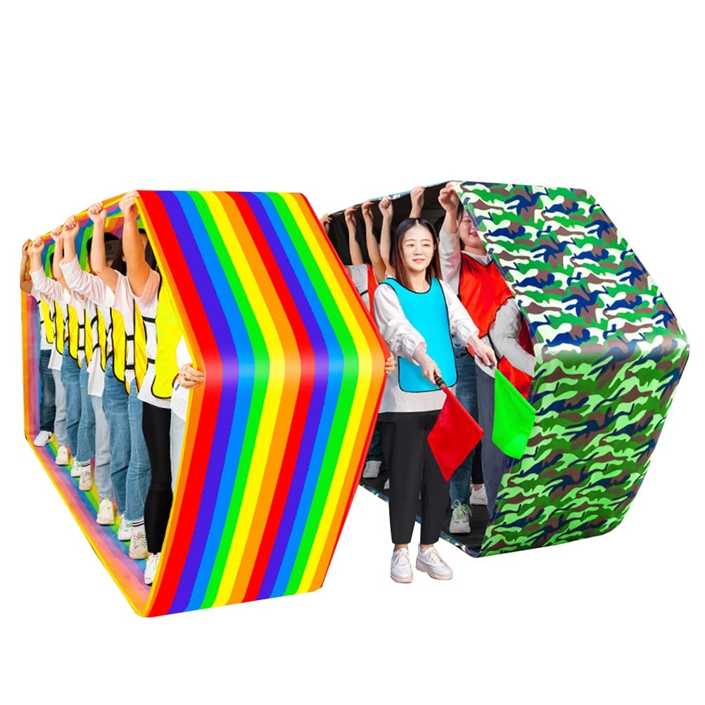 2 PCS Colorful Oxford Cloth Game Running Mat，Kids Crawler Racing Toy for Kindergarten School Teamwork Group Learning Activity Games (Size : Adult-20M)