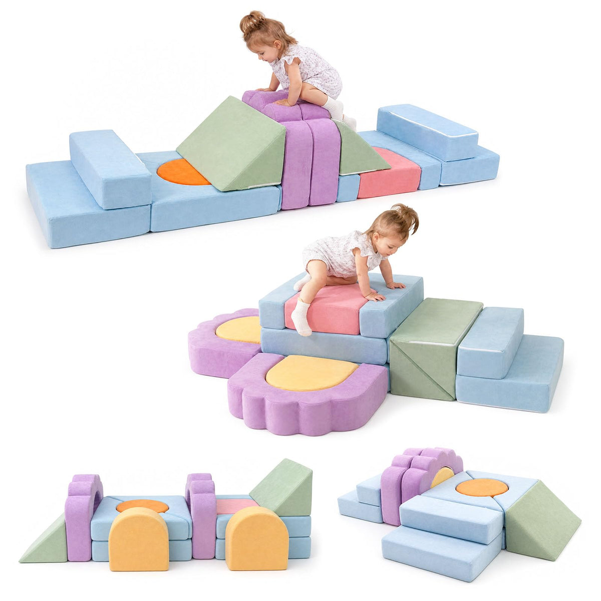 Foam Climbing Toys, 13pcs Soft Play Climbing Blocks