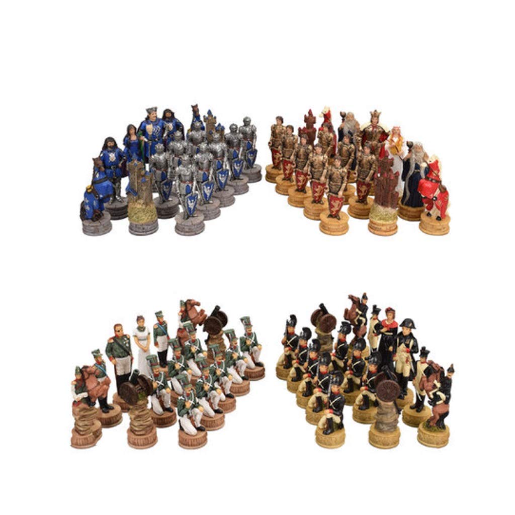 GeRRiT Chess Set Wooden Chess Luxury Travel Chess Set Resin Chess Pieces Children and Adults Educational Toys Home Decoration International Chess