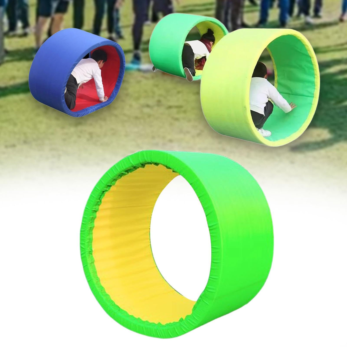 Crawling Circle Rolling Wheel Children's Crawling Toy Sensory Training Equipment Sports Prop Cloth Material Suitable for Parent Child Outdoor Entertai, Green