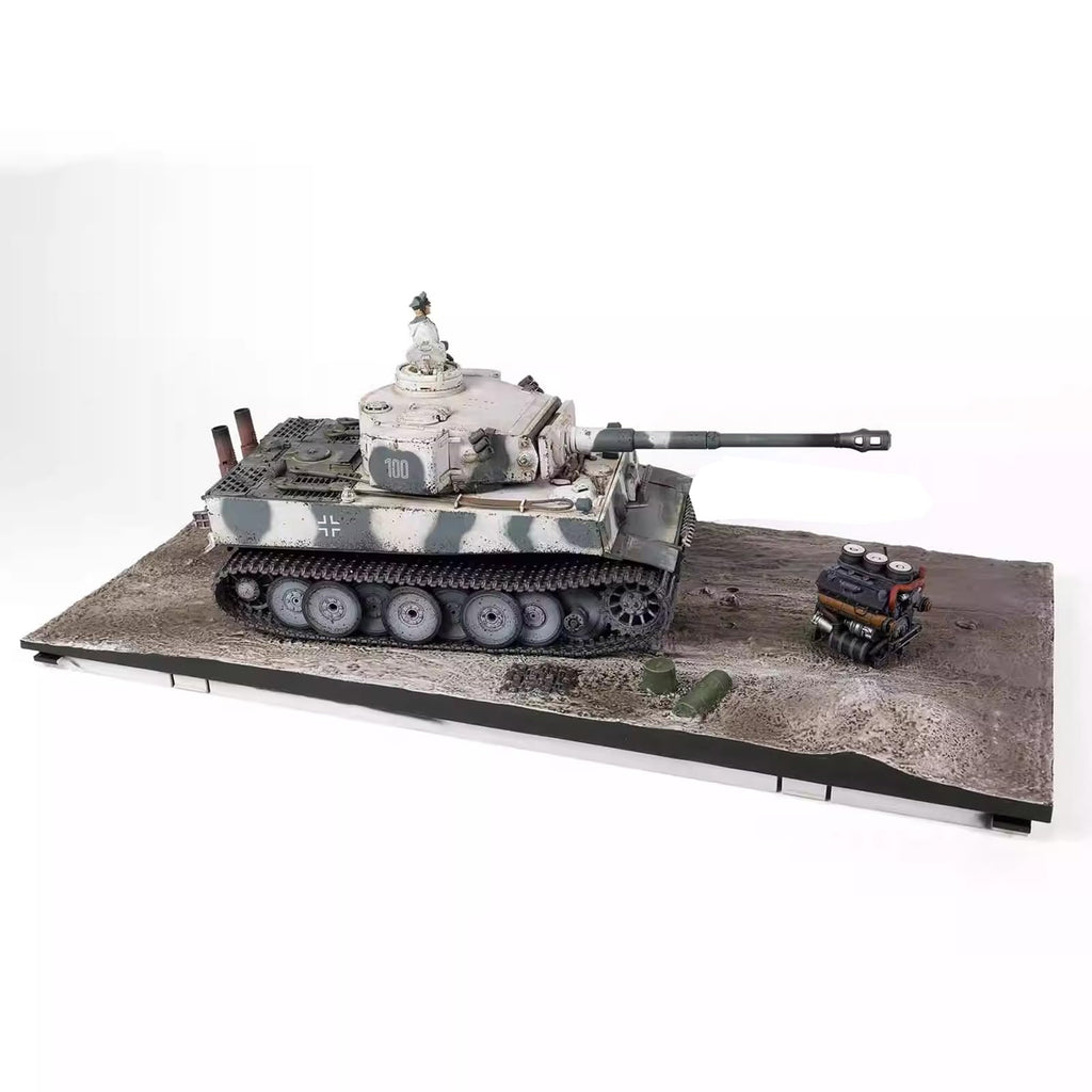 1/32 Scale Diecast Tank Alloy Model,German Panzerkampfwagen Tiger Ausführung E Tank Snow,Military Toys and Gift, 10.5 x 4.7Inchs