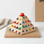 Children Balance Game Wooden Pyramid Balance Game Toy Stacking Game Puzzle Game Strategy Game with Pulling and Placing Challenge for Structure