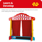 Bigjigs Toys Wooden Table Top Theatre - Puppet Show, Finger Puppets