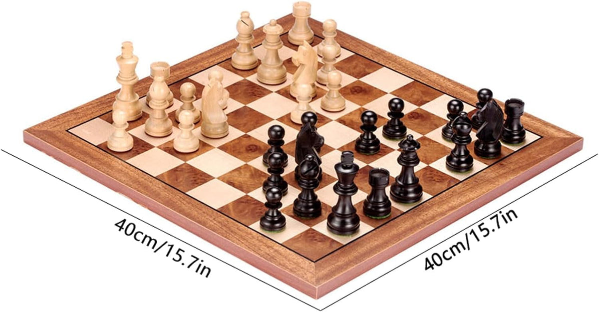 GAENZA New Luxury Professional Chess, Wooden Chessboard and Chess Piece, Portable Travel Chess Set, Board Games for Kids and Adults Toys