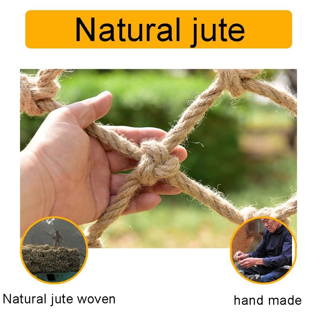 Decorative Jute Hemp Netting, Children Safety Rope Net Play Climbing Parrot Toys Background Wall (12mm Rope 20cm Hole)(12mm-18cm,3x10m)