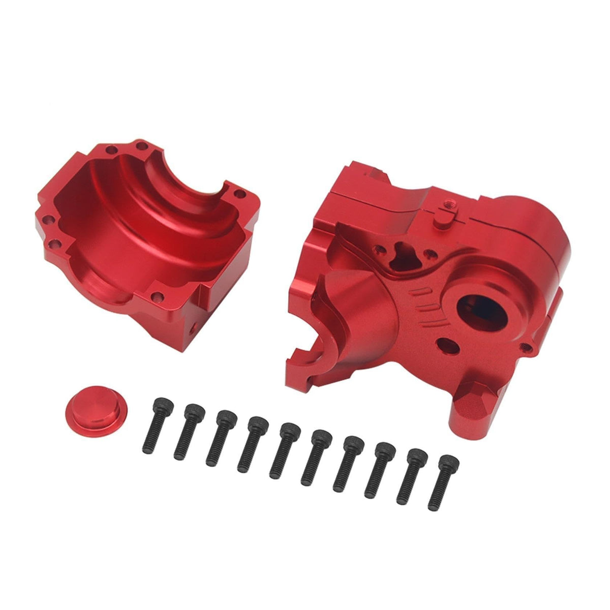 Alloy CNC Gear Box or Diff Transmission Gearbox Kit Fit for 1/5 HPI ROFUN BAHA ROVAN KM Baja 5B 5T 5SC Rc Car Toys Games Parts(Diff Geabox Silver 2)
