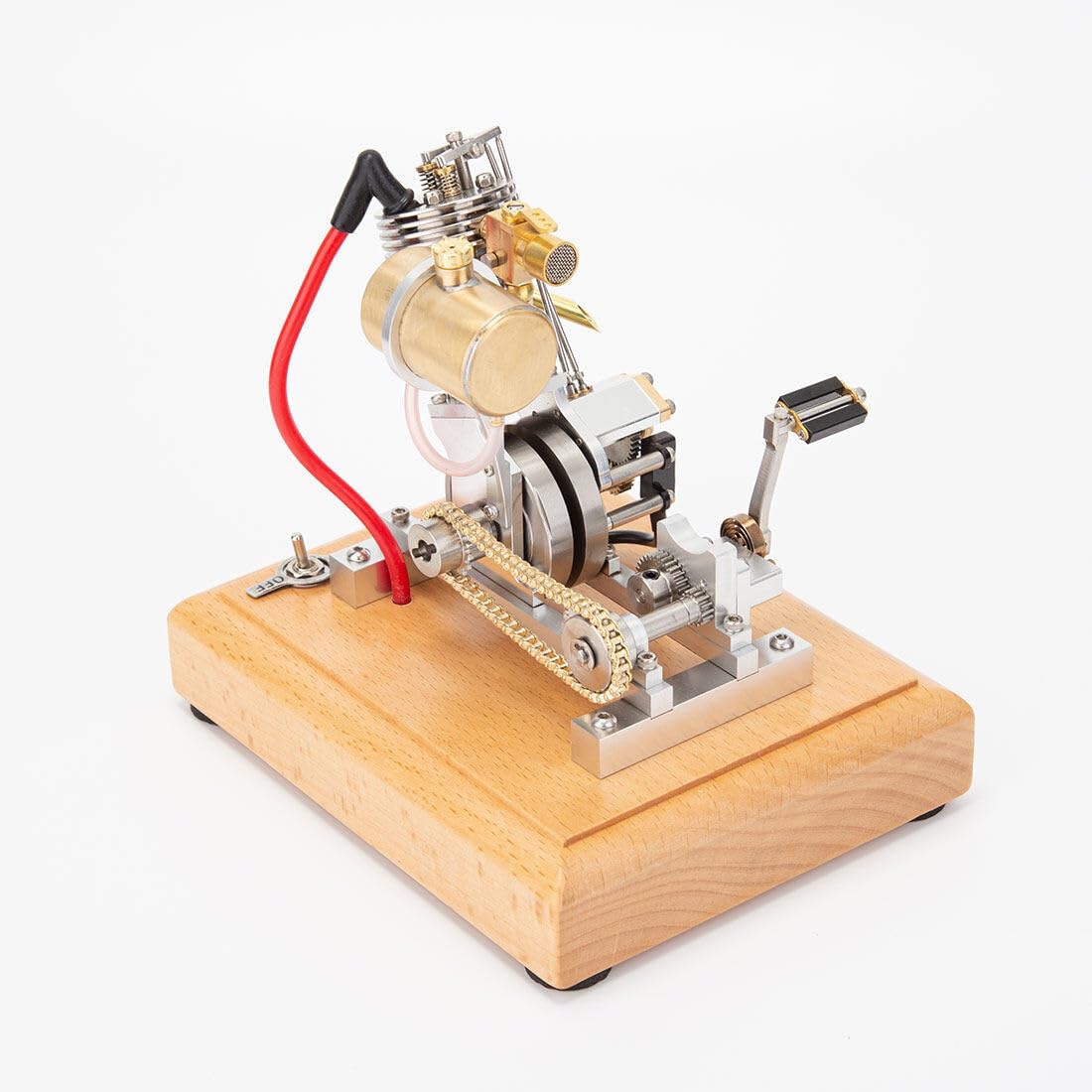 Full Metal Engine Model Kit that Works, Mini Hoglet Single-Cylinder Four-Stroke Gasoline Engine Model for Motorcycles, Science Experiment Model, Kids Adult Toys