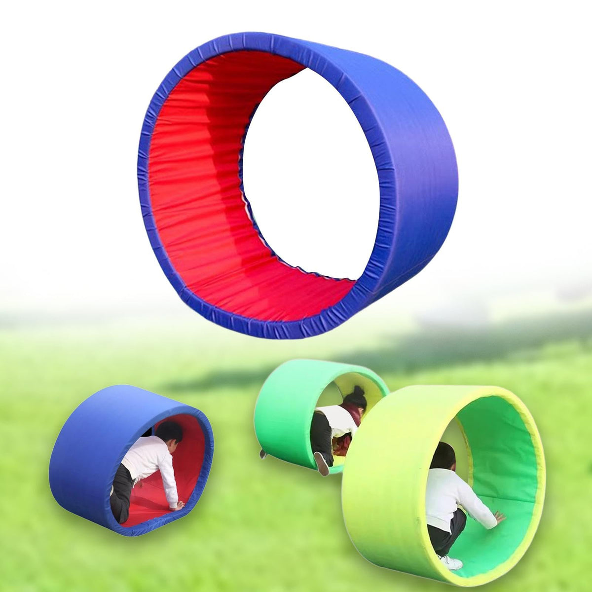 Crawling Circle Rolling Wheel Children's Crawling Toy Sensory Training Equipment Sports Prop Cloth Material Suitable for Parent Child Outdoor Entertai, Blue