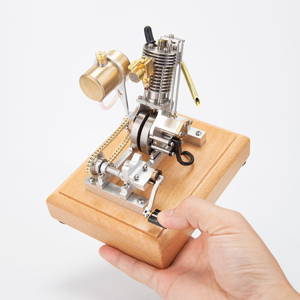 Full Metal Engine Model Kit that Works, Mini Hoglet Single-Cylinder Four-Stroke Gasoline Engine Model for Motorcycles, Science Experiment Model, Kids Adult Toys