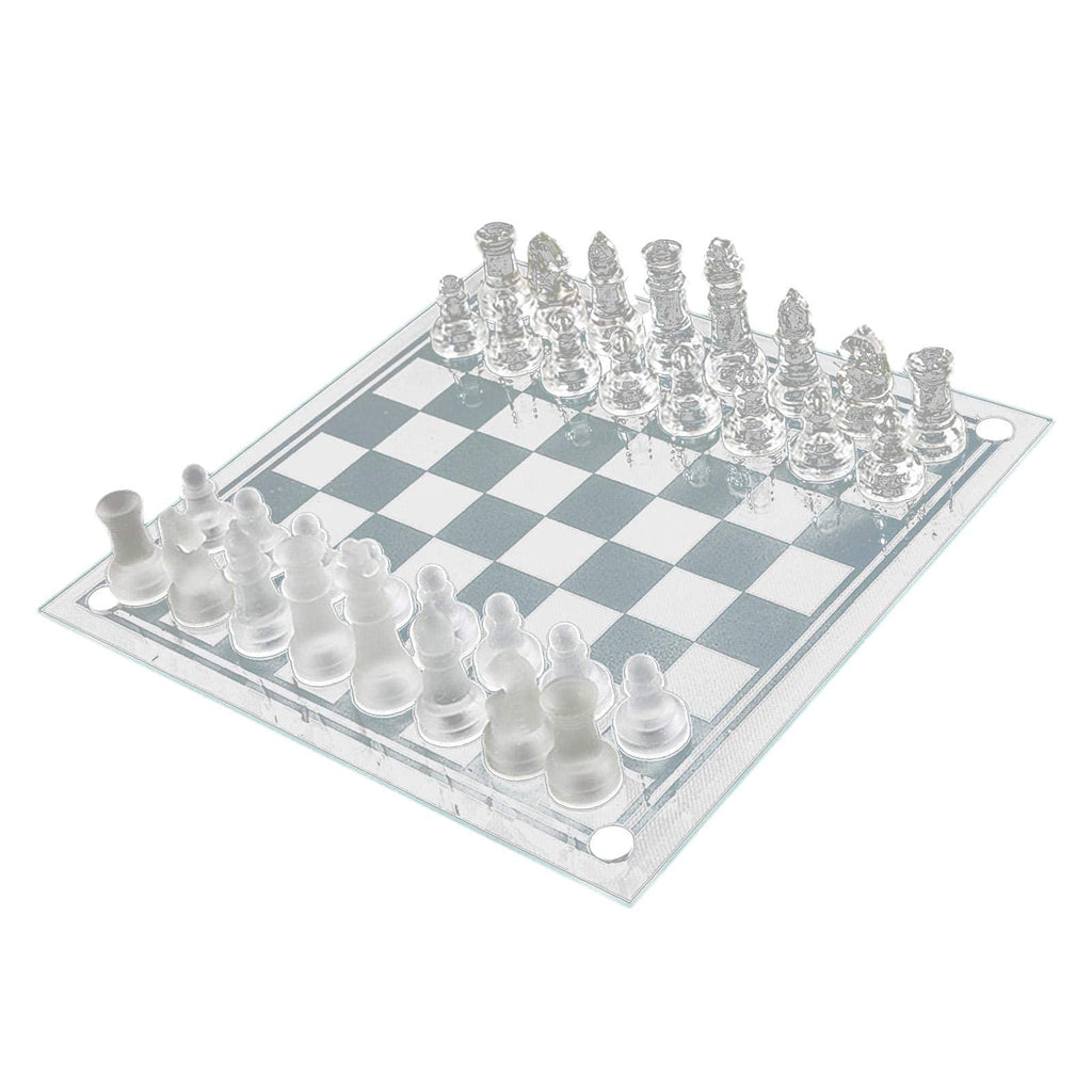 Handcrafted Chess Pieces - Portable Travel Sets - Bonus Glass Checkers Pieces - Educational Board Game Toy with 4 Damping Pads 3 Siz