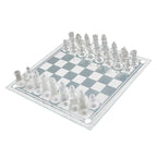 Handcrafted Chess Pieces - Portable Travel Sets - Bonus Glass Checkers Pieces - Educational Board Game Toy with 4 Damping Pads 3 Siz