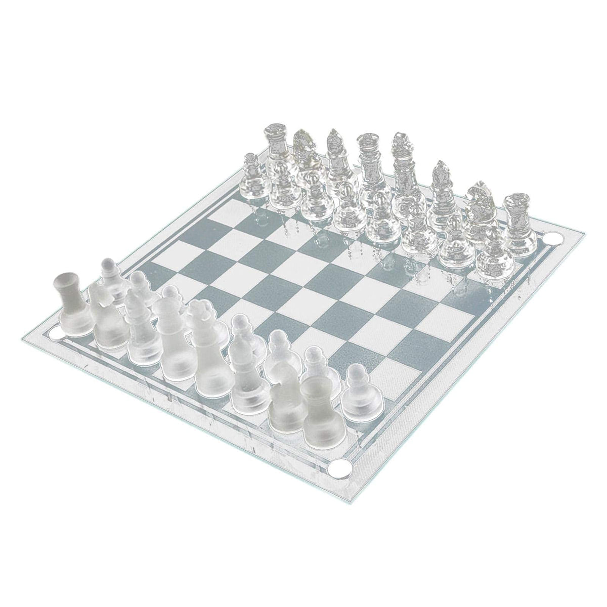 Handcrafted Chess Pieces - Portable Travel Sets - Bonus Glass Checkers Pieces - Educational Board Game Toy with 4 Damping Pads 3 Siz