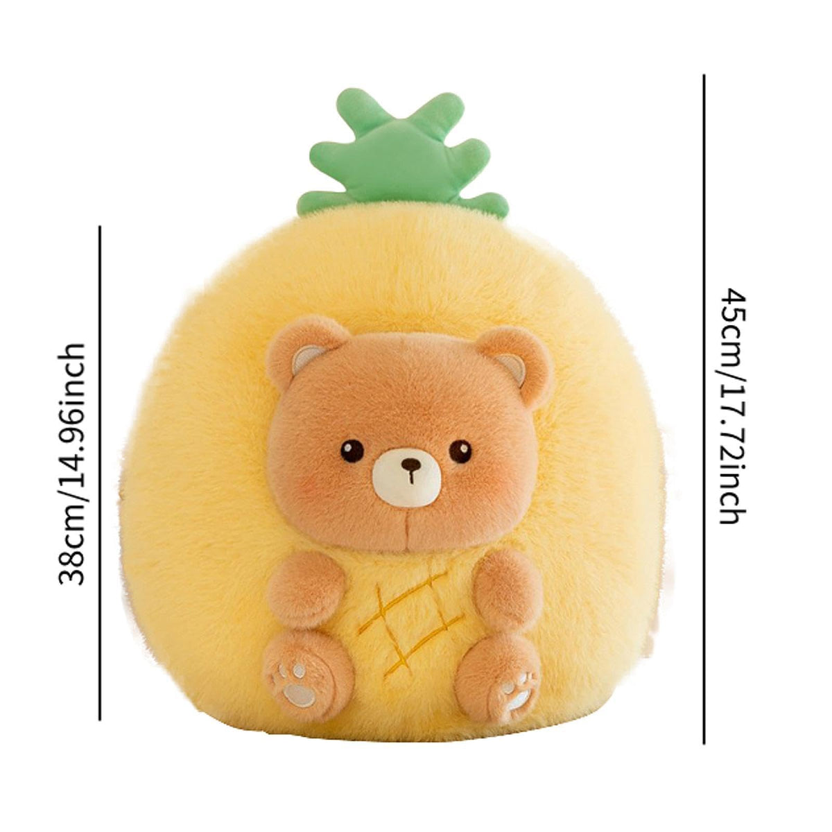 Fruit Animal Toy Stuffed Doll Cute Detachable Design with Artificial Velvet and PP Companion Suitable for Lunch Breaks Home, Pineapple Bear
