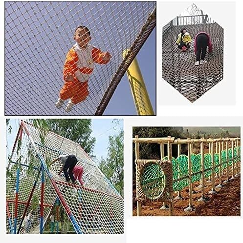 Climbing Net, Indoor Gym, Rope Cargo Playground Hammock Tree House Toys(2 * 4m(6.6 * 12.12ft))