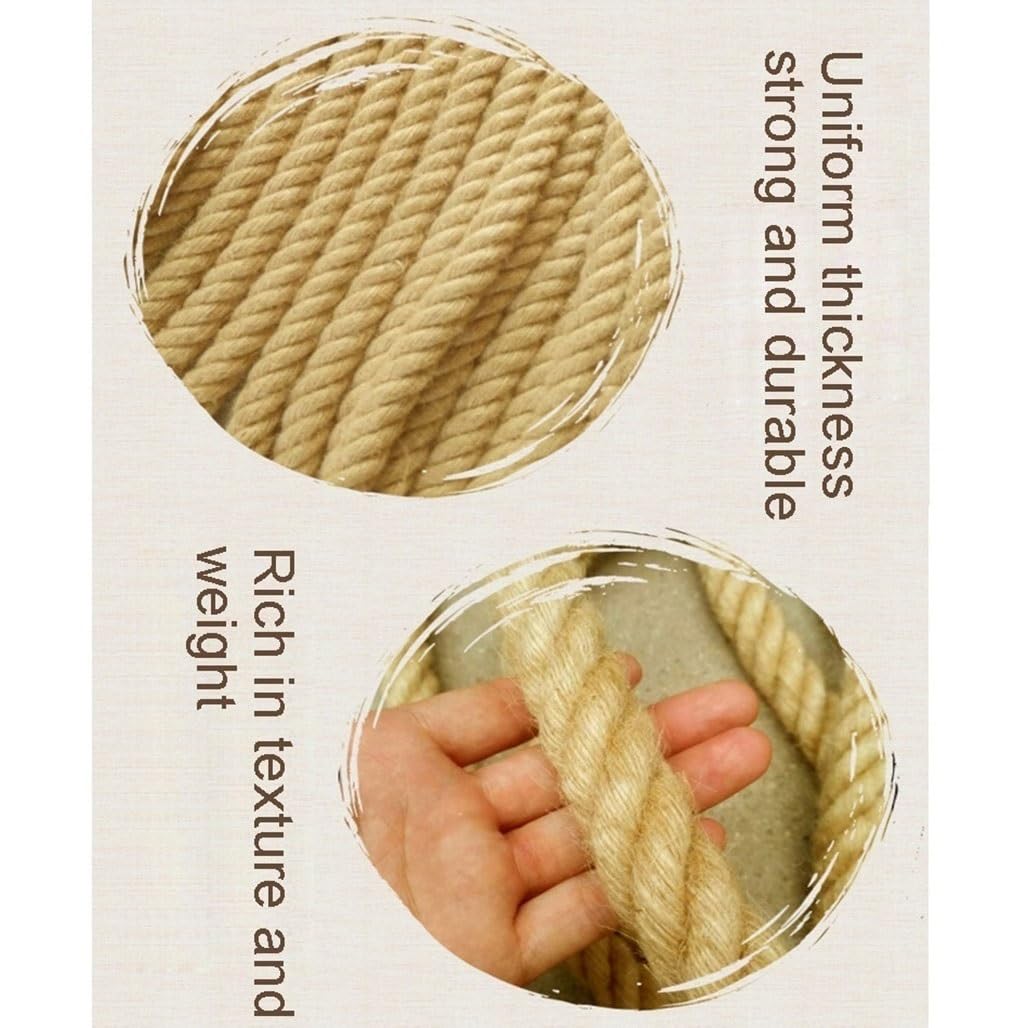 Decorative Jute Hemp Netting, Children Safety Rope Net Play Climbing Parrot Toys Background Wall (12mm Rope 20cm Hole)(12mm-18cm,3x10m)