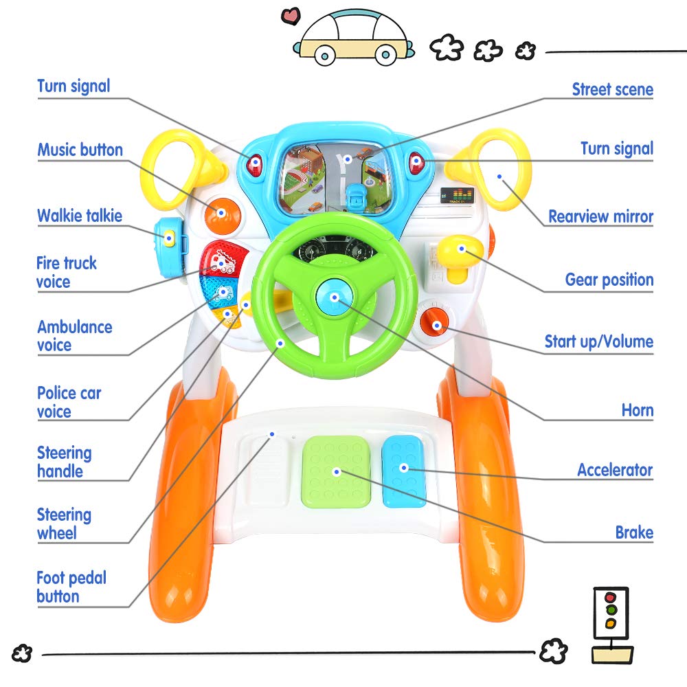 AMOSTING Ride On Car Toy for Toddlers, Pretend Play Driving
