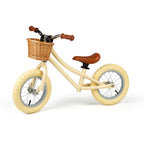 Bigjigs Toys Cream Balance Bike with Basket - Pedal-Free Toddler Bikes, Training Bicycles, Learning Cycling, Fun Outdoor Activity, Gifts for Children Aged 3+