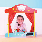 Bigjigs Toys Wooden Table Top Theatre - Puppet Show, Finger Puppets