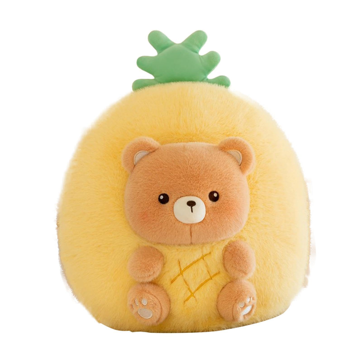 Fruit Animal Toy Stuffed Doll Cute Detachable Design with Artificial Velvet and PP Companion Suitable for Lunch Breaks Home, Pineapple Bear