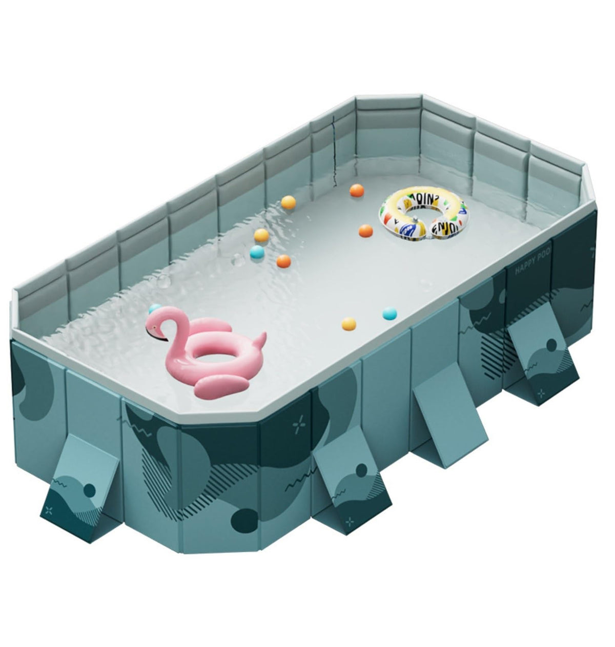 3M PVC Swimming Pool Non-Inflatable Folding Thickened Wear-Resistant Outdoor Large Pools Family Bathing Toy Children's Day Gifts(C,3.0M)