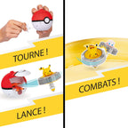 Bandai Pokémon - Arena Pack + 2 Spinners Included - Pokémon Arena + 2 Pokémon Launchers + 2 Pikachu and Mew Spinning Tops - Multiplayer Pokémon Combat Game - Children's Toy 4 Years and +