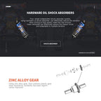 2.4GHZ Brushless RC Cars 75 KM/H High Speed 4WD Remote Control Car All Terrain Off Road Truck Hobby Racing Toys Alloy Chassis Hydraulic Shock Absorption RC Vehicle