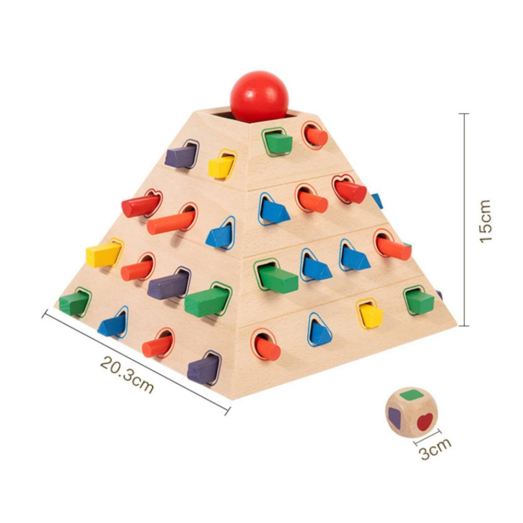 Children Balance Game Wooden Pyramid Balance Game Toy Stacking Game Puzzle Game Strategy Game with Pulling and Placing Challenge for Structure