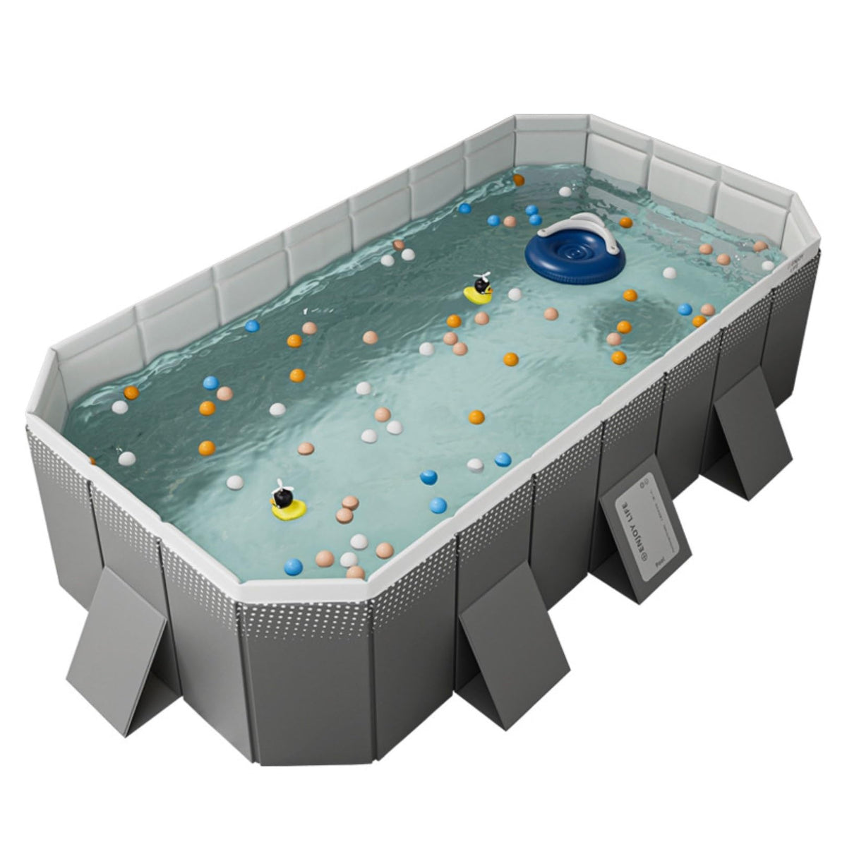 3M PVC Swimming Pool Non-Inflatable Folding Thickened Wear-Resistant Outdoor Large Pools Family Bathing Toy Children's Day Gifts(C,3.0M)