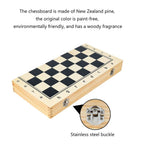 GeRRiT Chess Set Chess Wooden Chess Chess Set with Folding Chess Board Game Sets Storage for Pieces 2 Extra Queens Great Travel Toy G