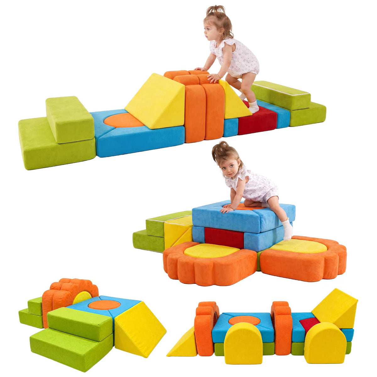 Foam Climbing Toys, 13pcs Soft Play Climbing Blocks