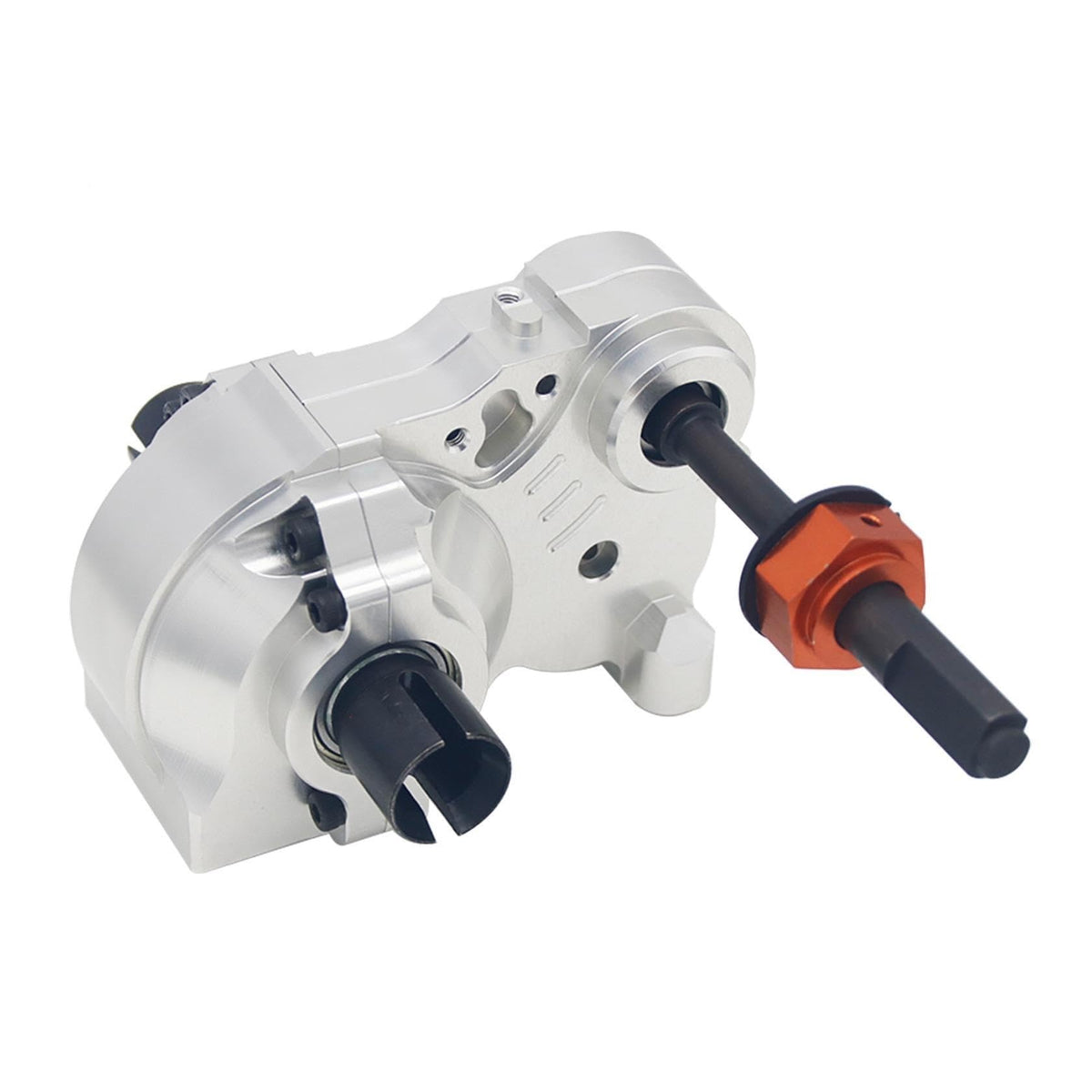 Alloy CNC Gear Box or Diff Transmission Gearbox Kit Fit for 1/5 HPI ROFUN BAHA ROVAN KM Baja 5B 5T 5SC Rc Car Toys Games Parts(Diff Geabox Silver 2)