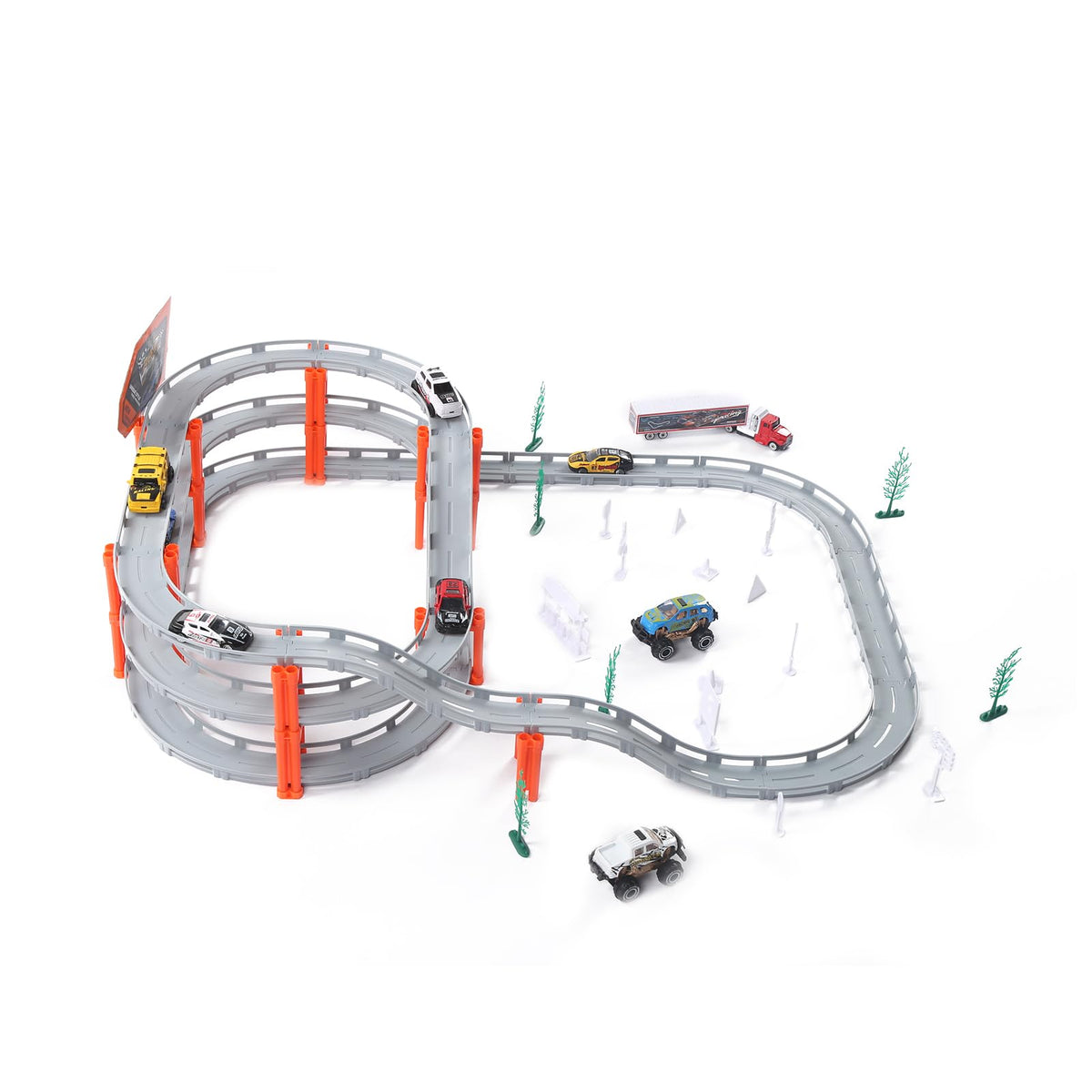 Assembly Track Toy Set with 9 Cars for Kids (CM557-50 Racing car)