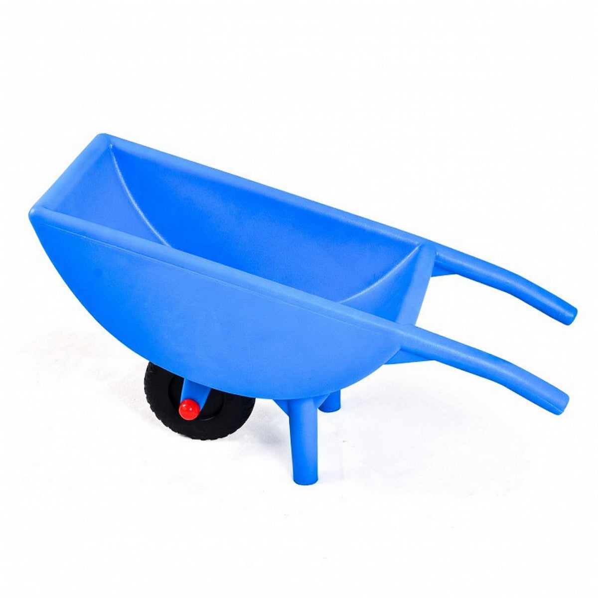 DYNWAVE Molded Toy Handcart for Kids with Single Wheel Push Cart Deep Basin Two Support Legs Easy Grip Handles Balance and Coordination Development Suitable for Backyard Sandbox Playroom, Red