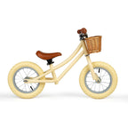 Bigjigs Toys Cream Balance Bike with Basket - Pedal-Free Toddler Bikes, Training Bicycles, Learning Cycling, Fun Outdoor Activity, Gifts for Children Aged 3+