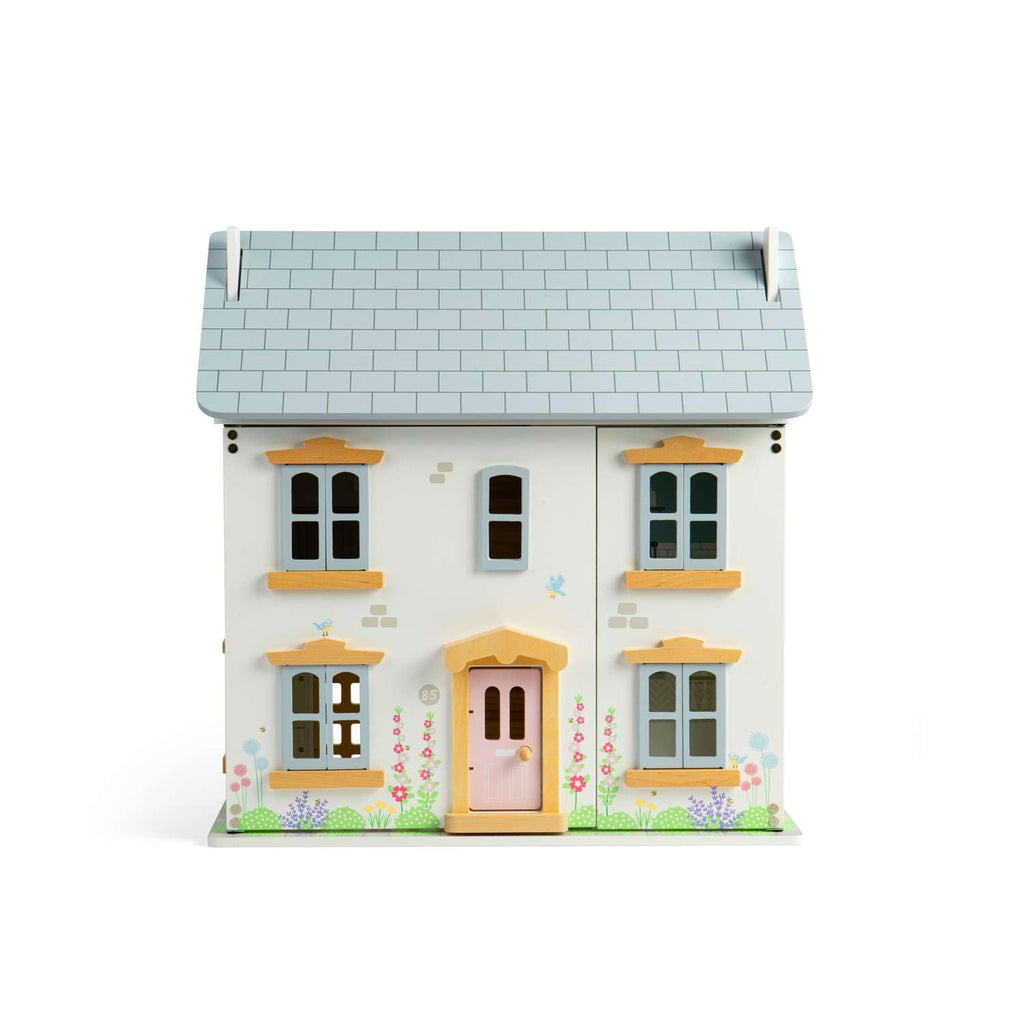 Bigjigs Toys Summer Cottage Dollhouse - Wooden Dollhouse Playset for Toddlers & Children, Toddler Pretend Play Houses, Gifts for Children, Age 3+ Years