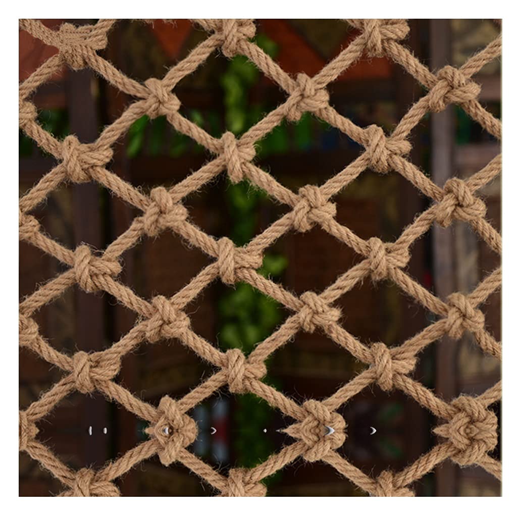 Decorative Jute Hemp Netting, Children Safety Rope Net Play Climbing Parrot Toys Background Wall (12mm Rope 20cm Hole)(12mm-18cm,3x10m)
