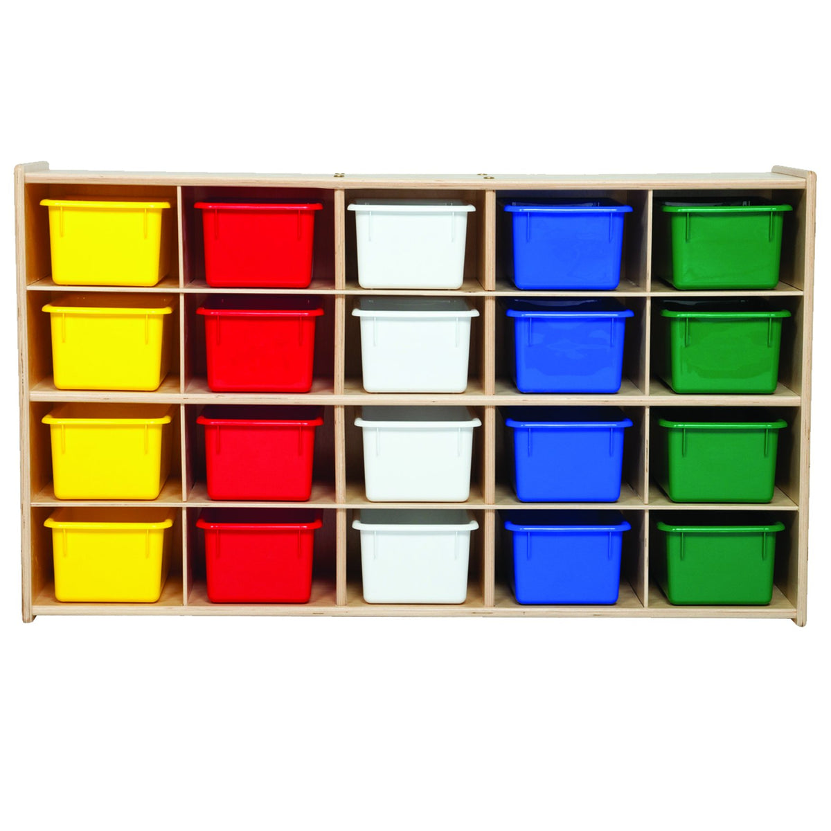 Contender Cubby Preschool Shelve for Classroom Storage Shelf with 20 Assorted Base Color Trays Best for Toy Storage, Stationary Organizer Perfect for Classrooms