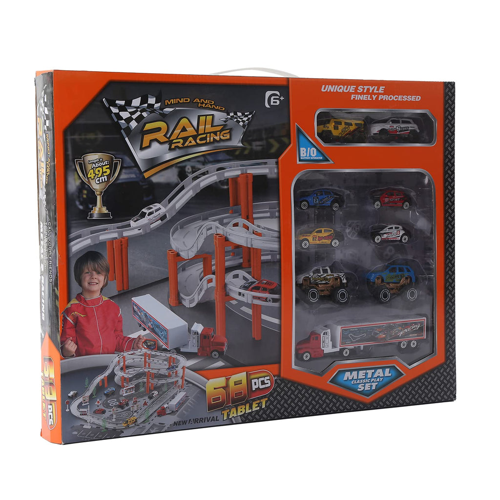 Assembly Track Toy Set with 9 Cars for Kids (CM557-50 Racing car)
