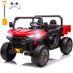 24V Ride on Toys for Kids 4-8, 2 Seater Electric Car with Dump Bed, Red