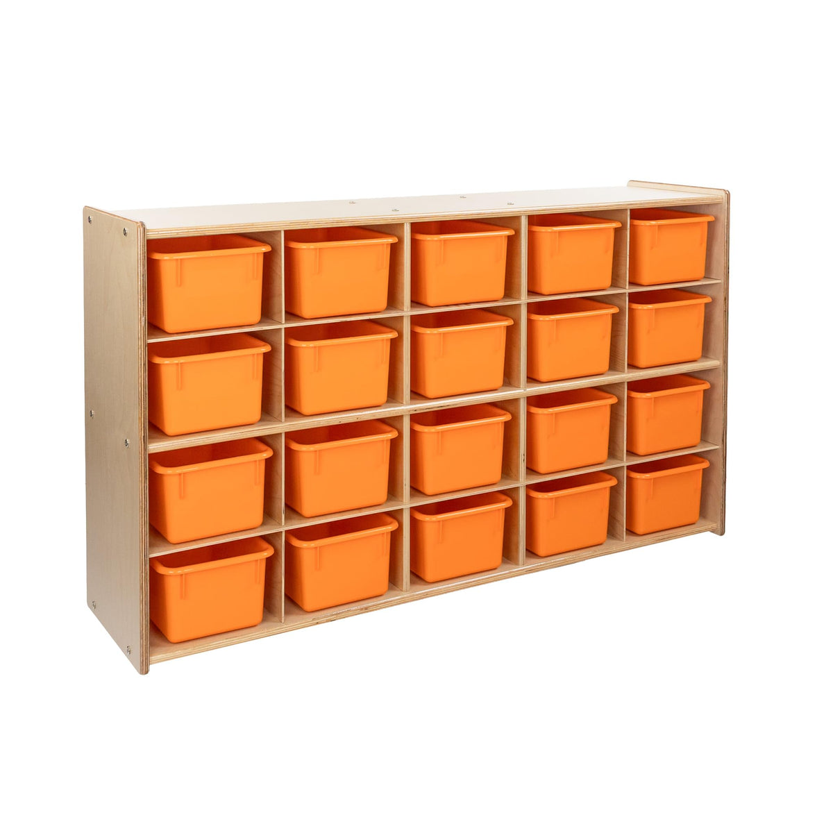 Contender Cubby Preschool Shelve for Classroom Storage Shelf with 20 Assorted Base Color Trays Best for Toy Storage, Stationary Organizer Perfect for Classrooms
