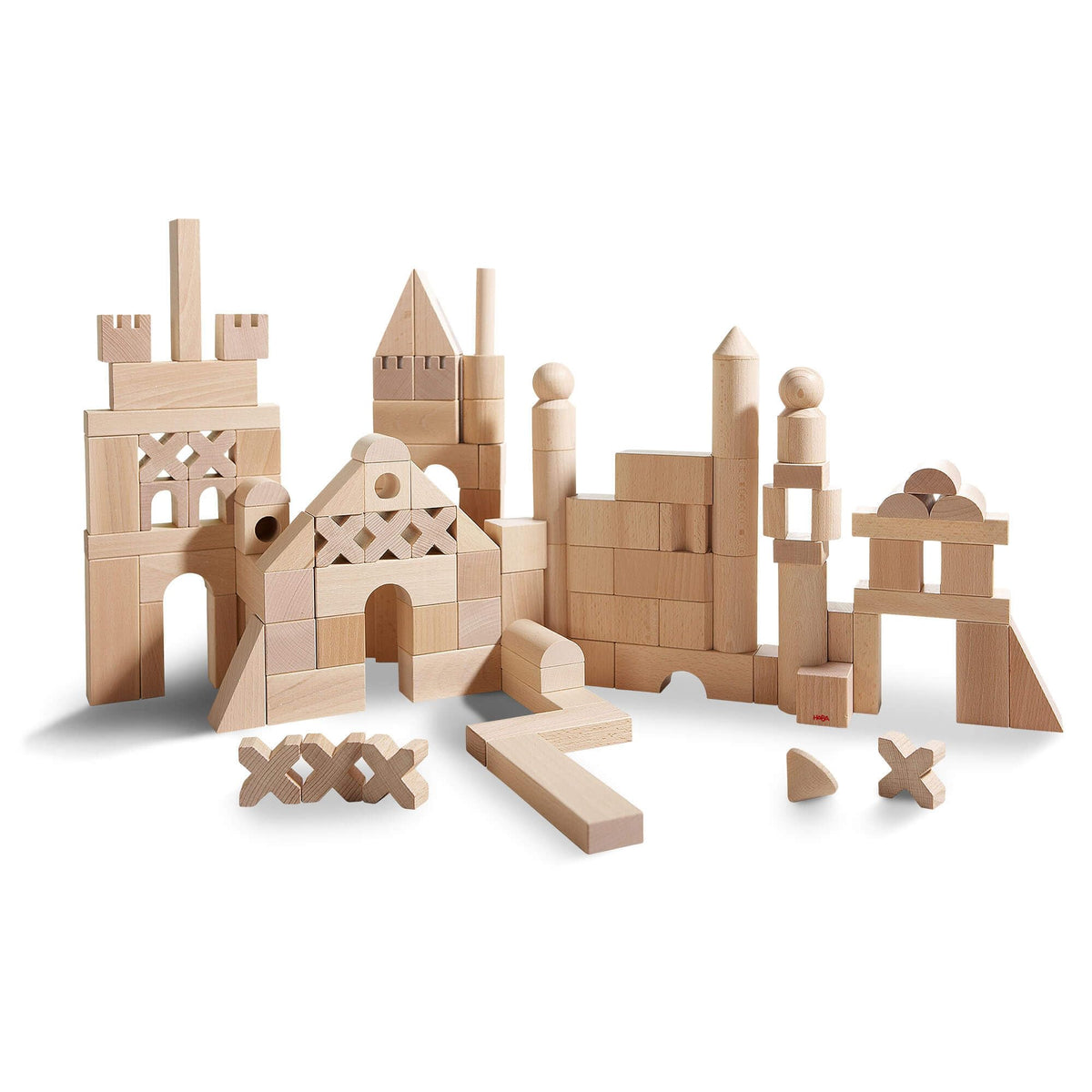 HABA Extra Large Wooden Building Blocks 102 Piece Set: Open-Ended Stacking Toys, Toddler Blocks, and Wooden Toys Made in Germany for 1 Year & Up