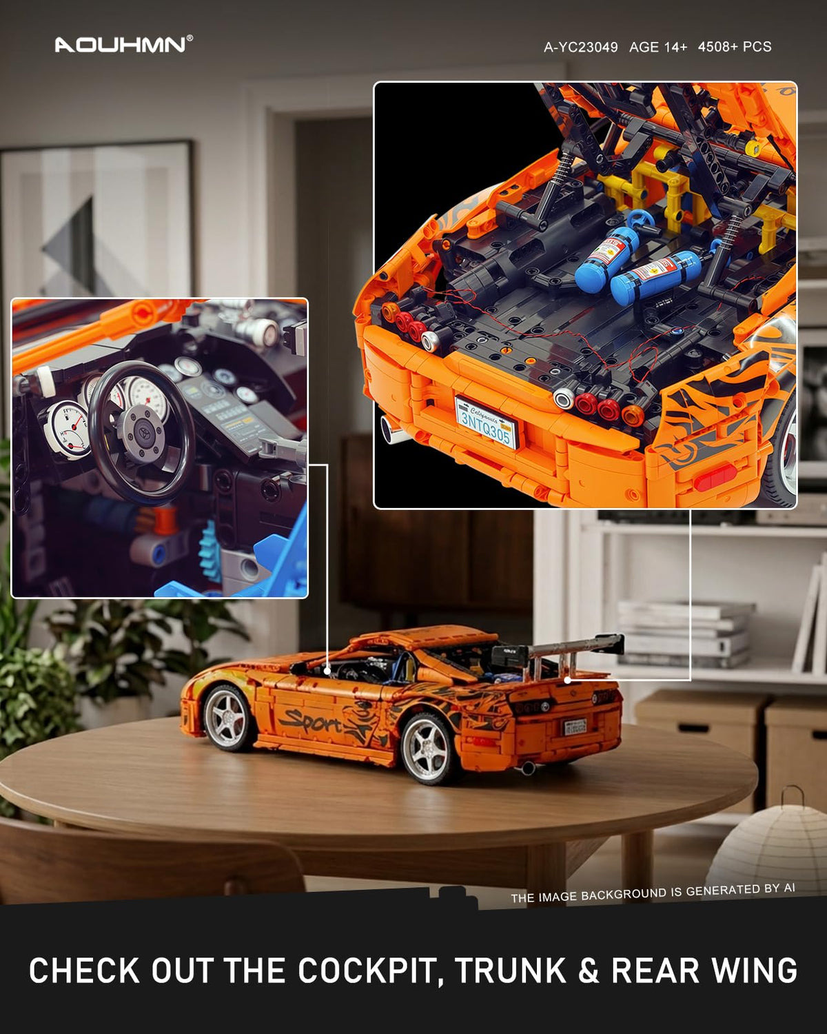 A80 MK4 Race Car Building Set, Inspired by Movie, A-YC23049