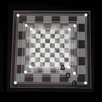 Crystal Glass Chess Portable Travel Chess Frosted Clear Chess Pieces Luxury Classic Interactive Game Educational Toy Gift Board Set (Size : Large)