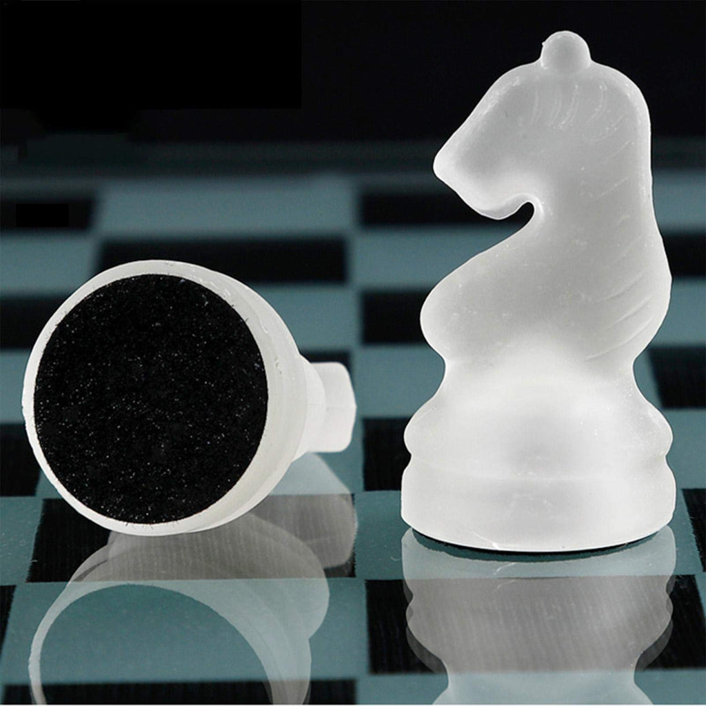 Handcrafted Chess Pieces - Portable Travel Sets - Bonus Glass Checkers Pieces - Educational Board Game Toy with 4 Damping Pads 3 Siz